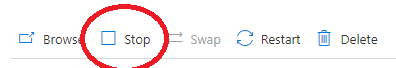 Azure App Service stop
